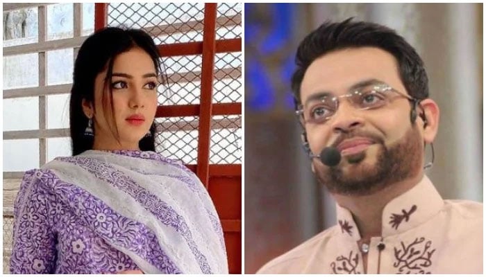 Syeda Tuba Anwar (L) and Aamir Liaquat Hussain (R). — Instagram/Twitter/File