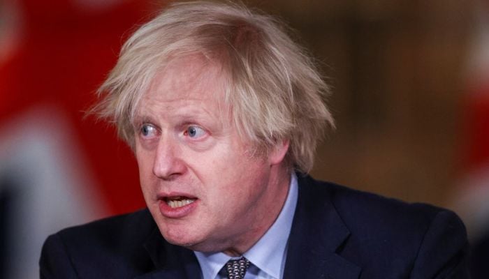 Britains Prime Minister Boris Johnson holds a news conference at 10 Downing Street, on the day of reflection to mark the anniversary of Britains first coronavirus disease (COVID-19) lockdown, in London, Britain March 23, 2021.—Reuters