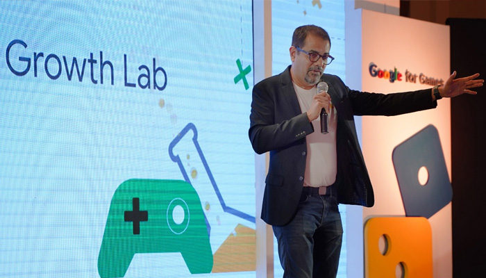 Google Regional Director for Pakistan Farhan Qureshi speaking at the graduation ceremony of Gaming Growth Lab. -Google photo