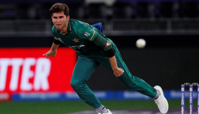 Cricket - ICC Mens T20 World Cup - Super 12 - Semi-Final - Pakistan v Australia - Dubai International Cricket Stadium, Dubai, United Arab Emirates - November 11, 2021 Pakistans Shaheen Afridi reacts. — Reuters