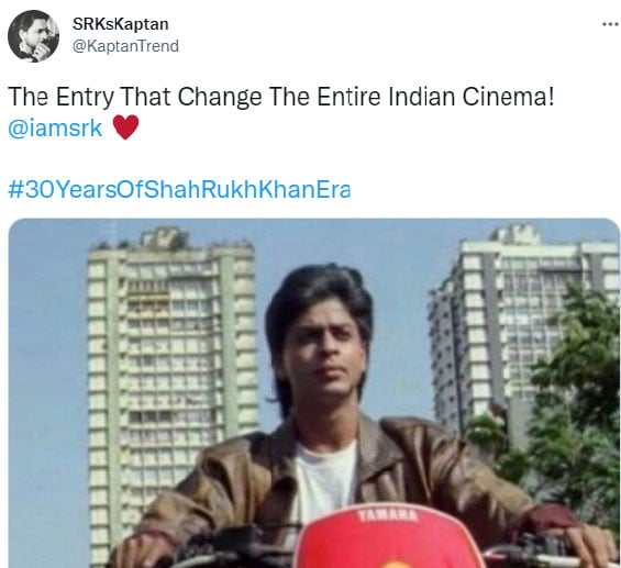 Twitter celebrates Shah Rukh Khan’s 30 years in Bollywood: Changes Indian Cinema