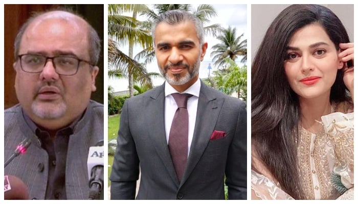 (L to R) Former special assistant to the prime minister on accountability Shahzad Akbar, Dubai-based Pakistani-Norwegian businessman Umar Farooq Zahoor, andactor and model Khushbakht Mirza. — Photos provided by the author