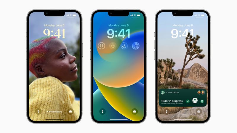 The iOS 16 lock screen. Source: Apple