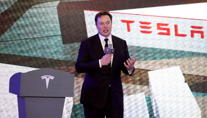 Tesla Inc CEO Elon Musk speaks at an opening ceremony for Tesla China-made Model Y program in Shanghai, China January 7, 2020. — Reuters