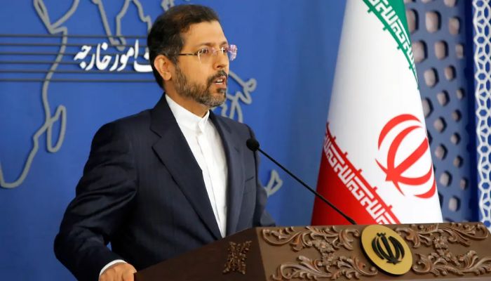 Irans foreign ministry spokesman Saeed Khatibzadeh speaks to media during a press conference in Tehran on November 15, 2021.—AFP