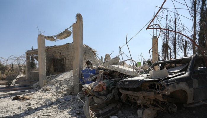 Picture showing a building amid the rubble. — AFP/ File