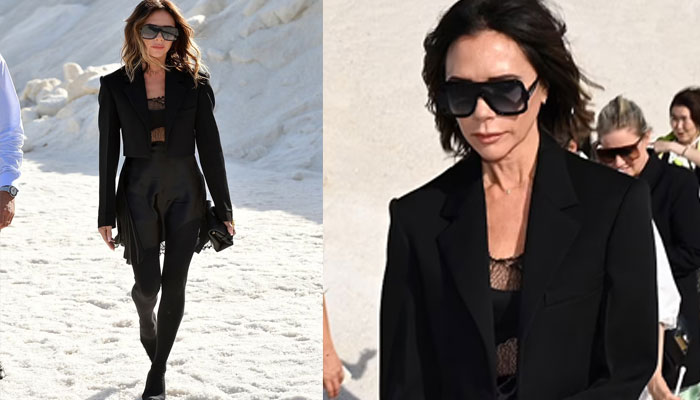 Victoria Beckham has all eyes on her as she arrives at fashion show in France