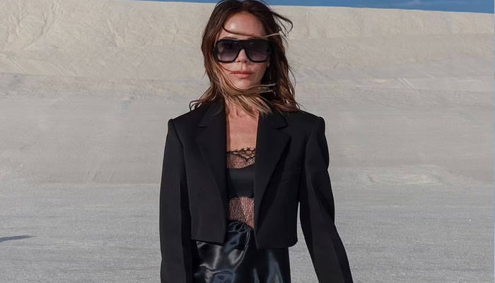 Victoria Beckham has all eyes on her as she arrives at fashion show in France