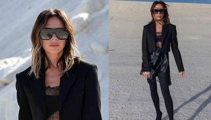 Victoria Beckham has all eyes on her as she arrives at fashion show in France