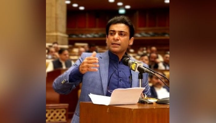 Punjab CM Hamza Shahbaz speaks during PA session. — Twitter