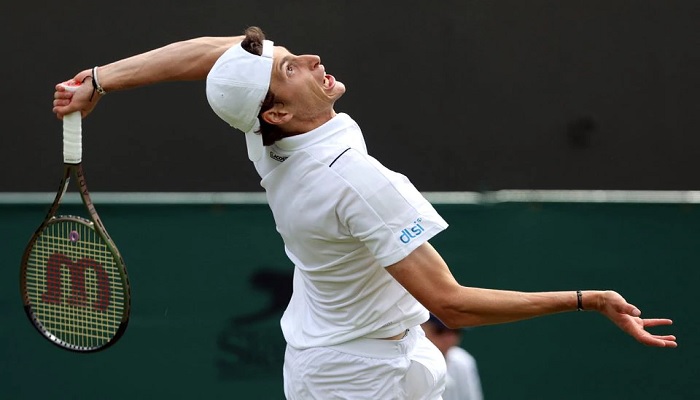 Tennis - Wimbledon - All England Lawn Tennis and Croquet Club, London, Britain - June 29, 2022 Frances Ugo Humbert in action during his second round match against Norways Casper Rudd. —Reuters