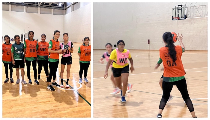 Pakistani girls defeated the hosts 35-15 in the second match played at Sports Hub in Singapore. —Credit Pakistan Netball Fed