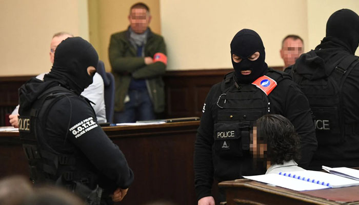 Salah Abdeslam, one of the suspects in the 2015 attacks in Paris, appears in court during his trial in Brussels, Belgium February 5, 2018. Photo—REUTERS/Emmanuel Dunand/Pool