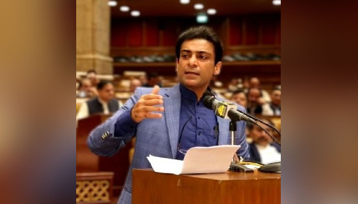 Hamza Shahbaz speaks during a session of Punjab Assembly. — Twitter