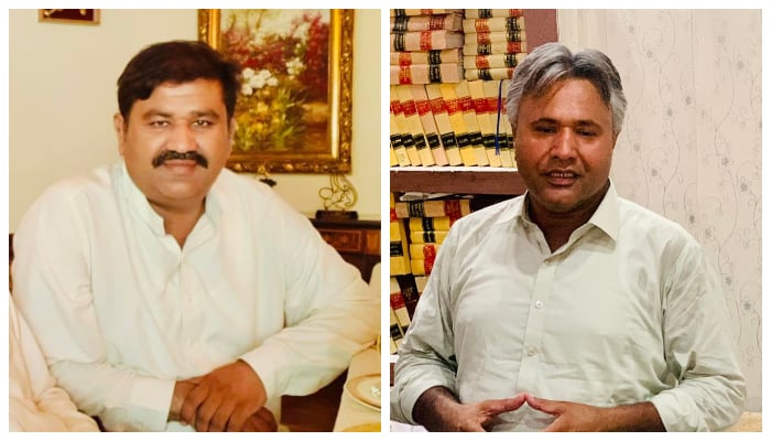 PML-Ns candidate for PP-224 by-polls Zawar Hussain Warraich (right) and PTI candidate Amir Iqbal Shah can be seen in these Facebook file photos.