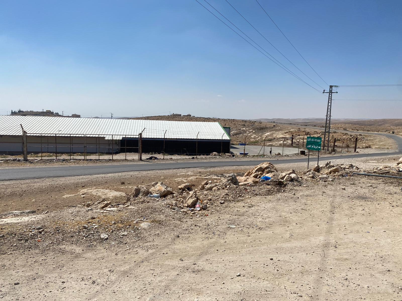 An Israeli chicken farm near the village of Umm Al-Khair in Masafer Yatta. Photo: Alaa Hathaleen