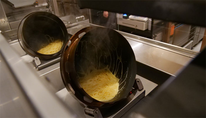 Worlds first automated pasta robot.—Pronto Corporation