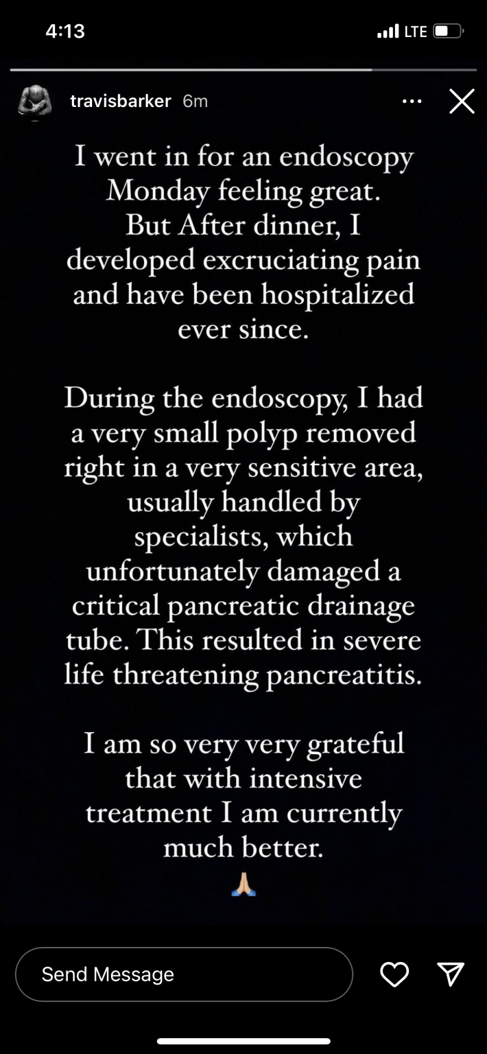 Travis Barker, Kourtney Kardashian issue statement after drummers hospitalization