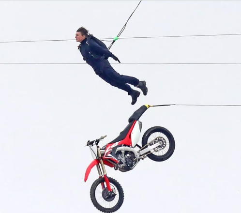 Tom Cruises motorcycle jump in Mission: Impossible Dead Reckoning