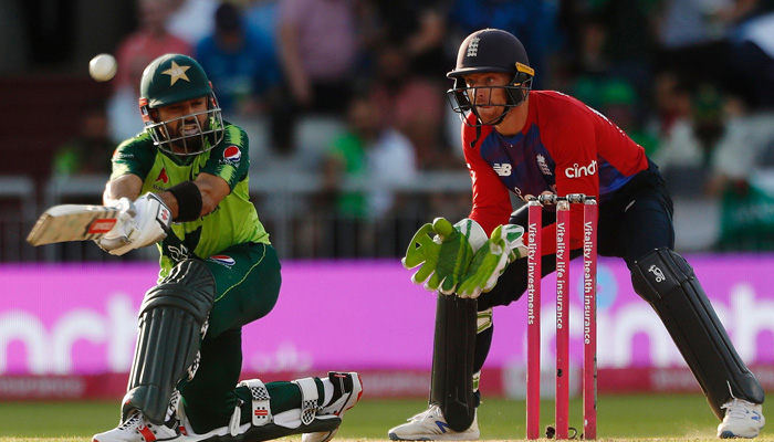 Cricket - Third Twenty20 International - England v Pakistan - Emirates Old Trafford, Manchester, Britain - July 20, 2021 Pakistans Mohammad Rizwan in action Action Images via Reuters.