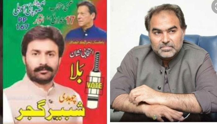 The PML-N has allotted the ticket to Nazir Ahmed Chohan (right) while PTI has fielded Shabbir Gujjar (left) — Geo.tv