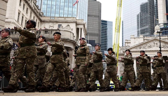 Army cadets take part in a parade during the Lord Mayors show in London, Britain November 13, 2021.—Reuters