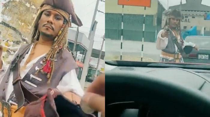 'Johnny Debt': Watch man dressed as Jack Sparrow begging on streets