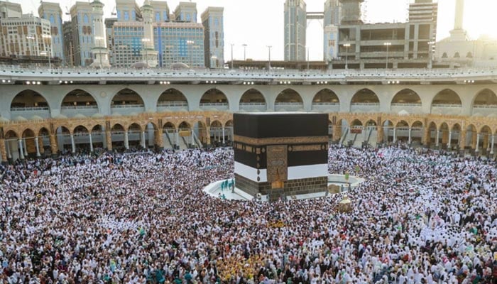 Muslim worshippers gather before the Kaaba at the Grand Mosque in Saudi Arabias holy city of Mecca, Saudi Arabia, July 2, 2022. — Reuters/File