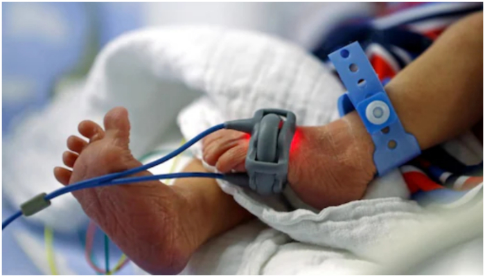 Representational image showing the feet of a newborn baby. — Reuters