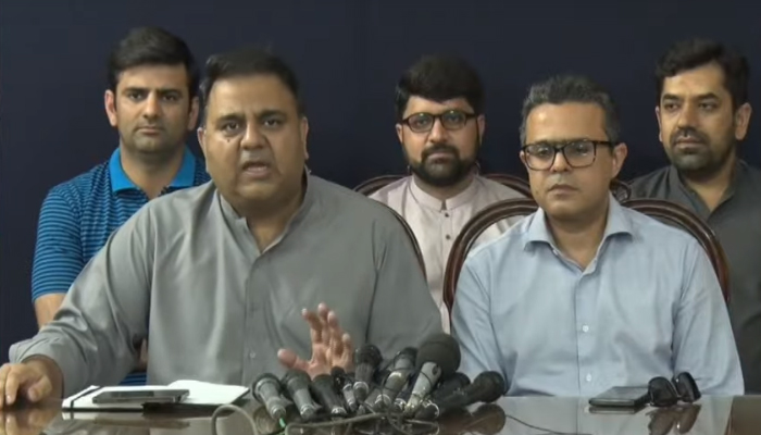 PTI  Senior Vice President Fawad Chaudhry addressing a press conference in Islamabad, on July 7, 2022. — YouTube/HumNewsLive