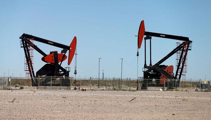 Oil pump jacks are seen at the Vaca Muerta shale oil and gas deposit in the Patagonian province of Neuquen, Argentina, on January 21, 2019. — Reuters/File