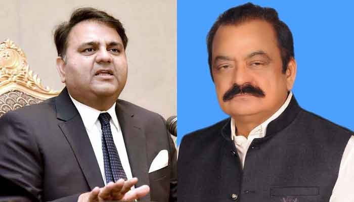 Former information minister Fawad Chaudhry (left) and Interior Minister Rana Sanaullah