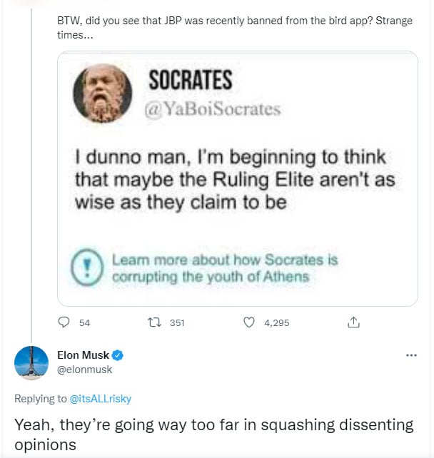Elon Musk lashes out at Twitter over Jordan Peterson’s suspension