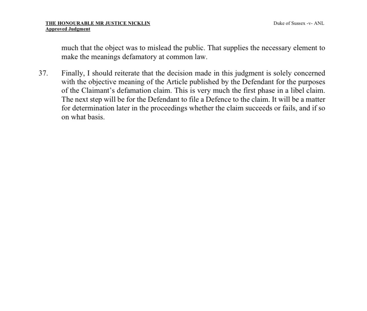 Prince Harry liable lawsuit: full text of High Court ruling