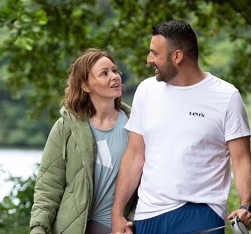 Chanelle Hayes and fiance Dan Bingham look stunning during West Yorkshire Stroll