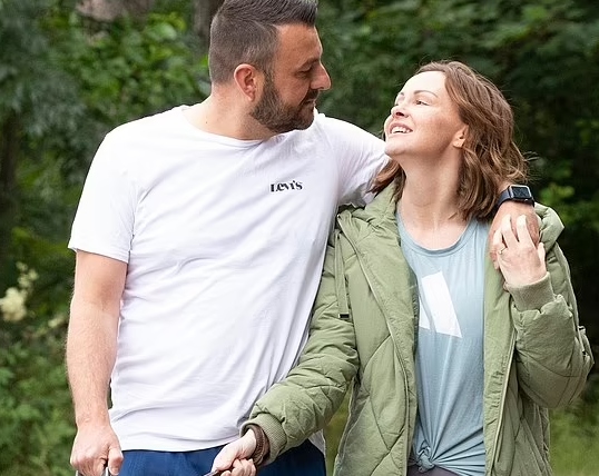Chanelle Hayes and fiance Dan Bingham look stunning during West Yorkshire Stroll