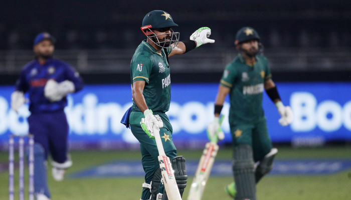 Cricket - ICC Mens T20 World Cup 2021 - Super 12 - Group 2 - India v Pakistan - Dubai International Stadium, Dubai, United Arab Emirates - October 24, 2021 Babar Azam reacts. — Reuters/File