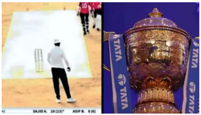 Screengrabs showing glimpses of the fake IPL as well as the fake trophy. — Screengrab/Twitter