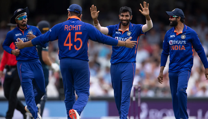 Indian cricket team can be seen celebrating in this undated photo. — ICC