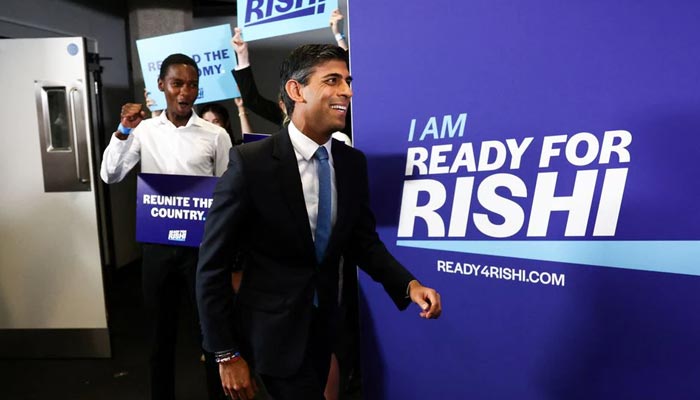 Former Chancellor of the Exchequer Rishi Sunak arrives at an event to launch his campaign to be the next Conservative leader and Prime Minister, in London, Britain, July 12, 2022. — Reuters/File