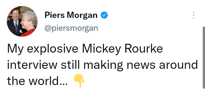 Piers Morgan mengadu Tom Cruise, Mickey Rourke satu sama lain