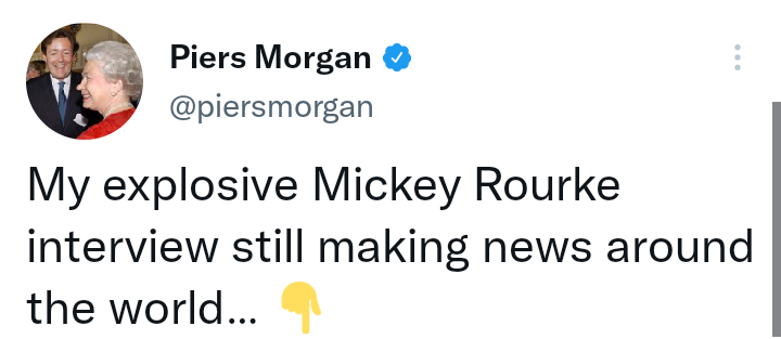 Piers Morgan pits Tom Cruise, Mickey Rourke against each other