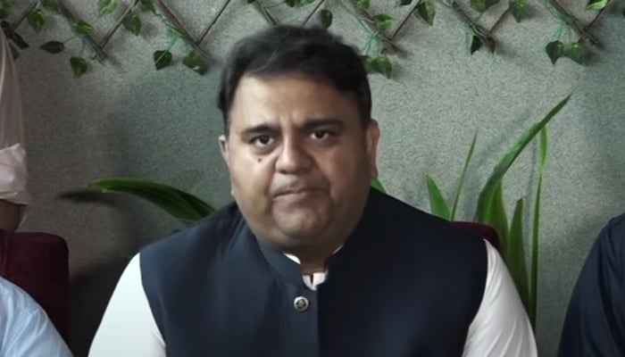 PTI Senior Vice Chairman Fawad Chaudhry addressing a press conference in Lahore, on July 14, 2022. — Youtube/HumNewsLive
