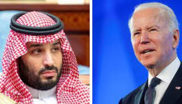 Crown Prince Mohammed bin Salman (left) andUS President Joe Biden.