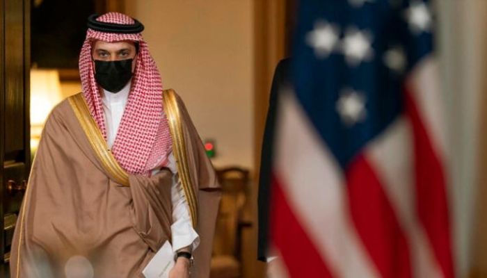 Saudi Minister of Foreign Affairs Prince Faisal bin Farhan Al Saud on a visit to the US State Department, October 14, 2020, in Washington, DC - AFP