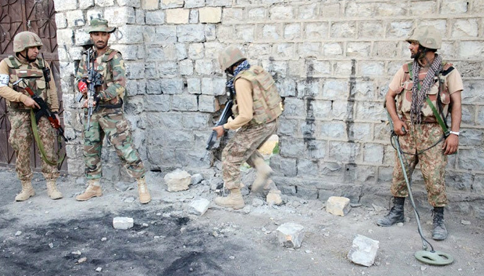 Security forces carry out a search operation in this file photo. — Photo courtesy: ISPR