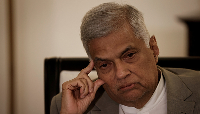Sri Lankas Prime Minister Ranil Wickremesinghe gestures as he speaks during an interview with Reuters at his office in Colombo, Sri Lanka, May 24, 2022. — Reuters