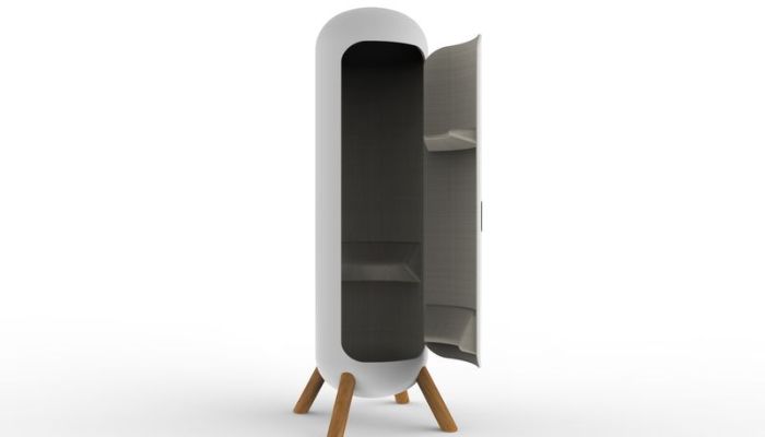 An artist illustration of a vertical nap box.Source: Itoki Corp.
