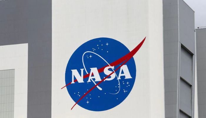 The NASA logo is seen at Kennedy Space Center ahead of the NASA/SpaceX launch of a commercial crew mission to the International Space Station in Cape Canaveral, Florida, US, April 16, 2021. — Reuters