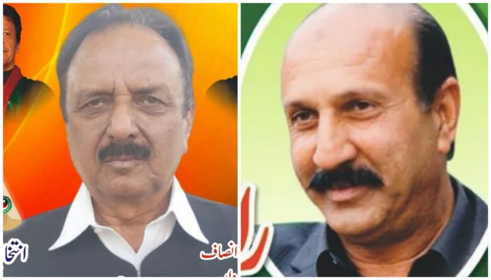 PTIs Lieutenant Colonel Shabbir Awan (L) and PML-Ns Raja Sagheer Ahmed. — Geo.tv/File